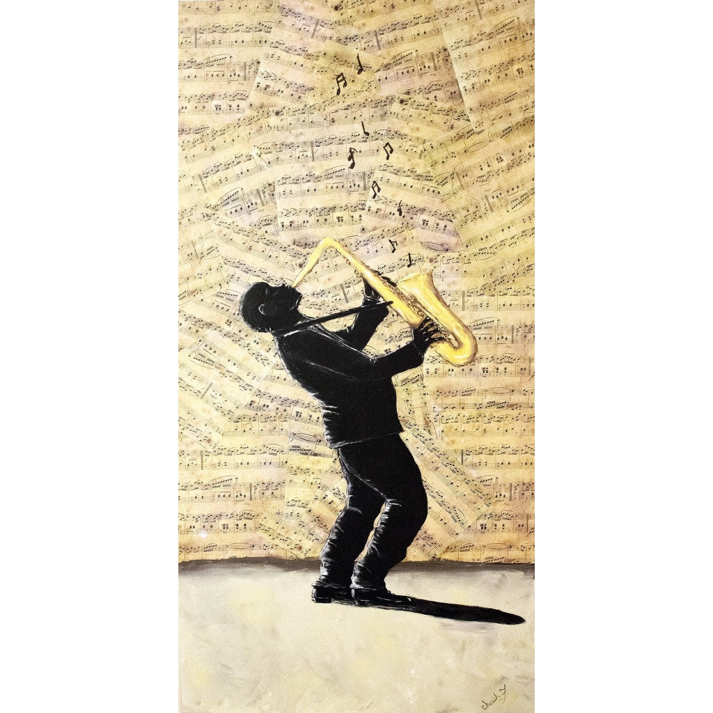 Sax Man Cotton Rag Fine Art Prints - C.W. Art Studio