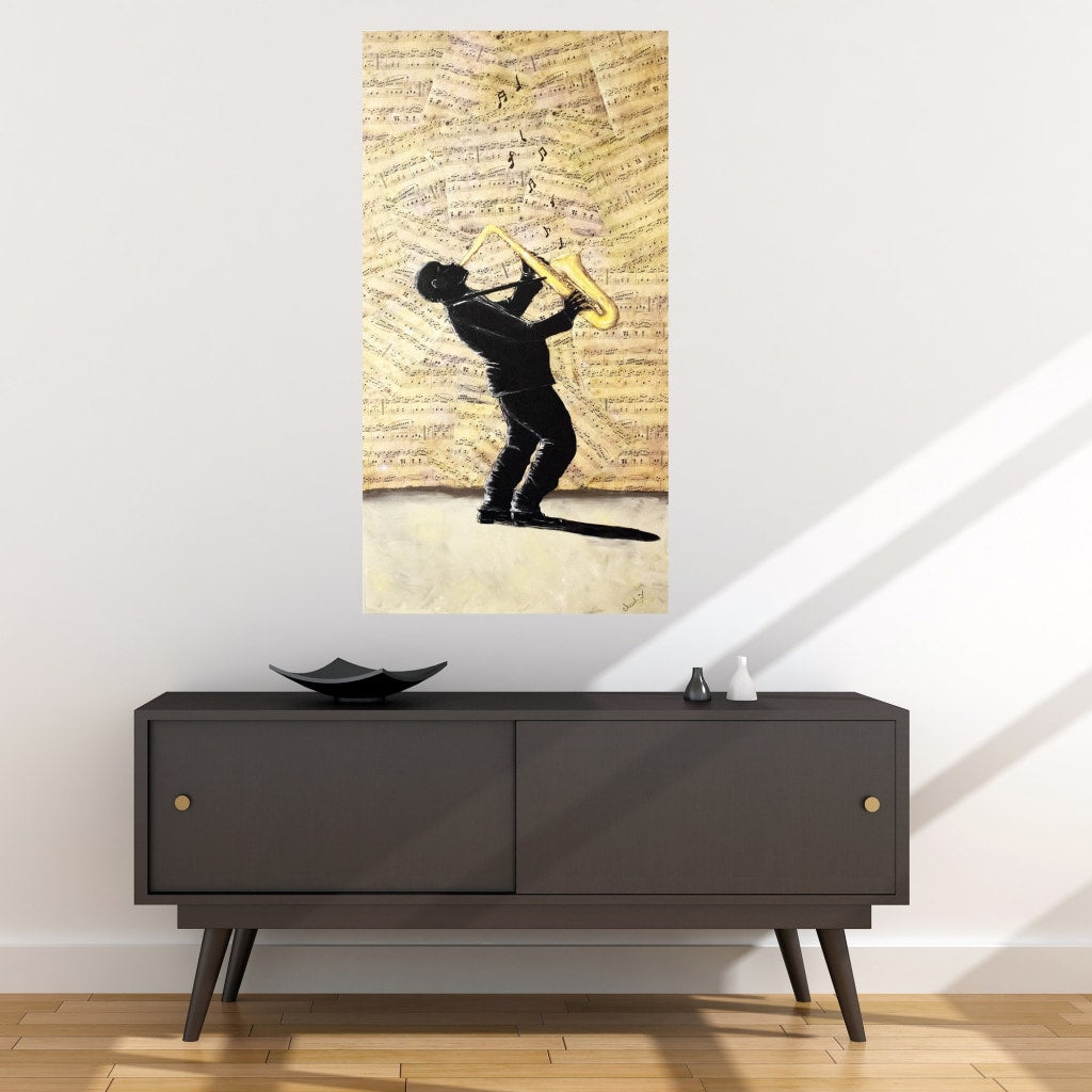 Sax Man Cotton Rag Fine Art Prints - C.W. Art Studio
