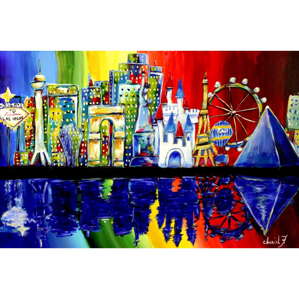 SOLD! Original Painting -Las Vegas - C.W. Art Studio
