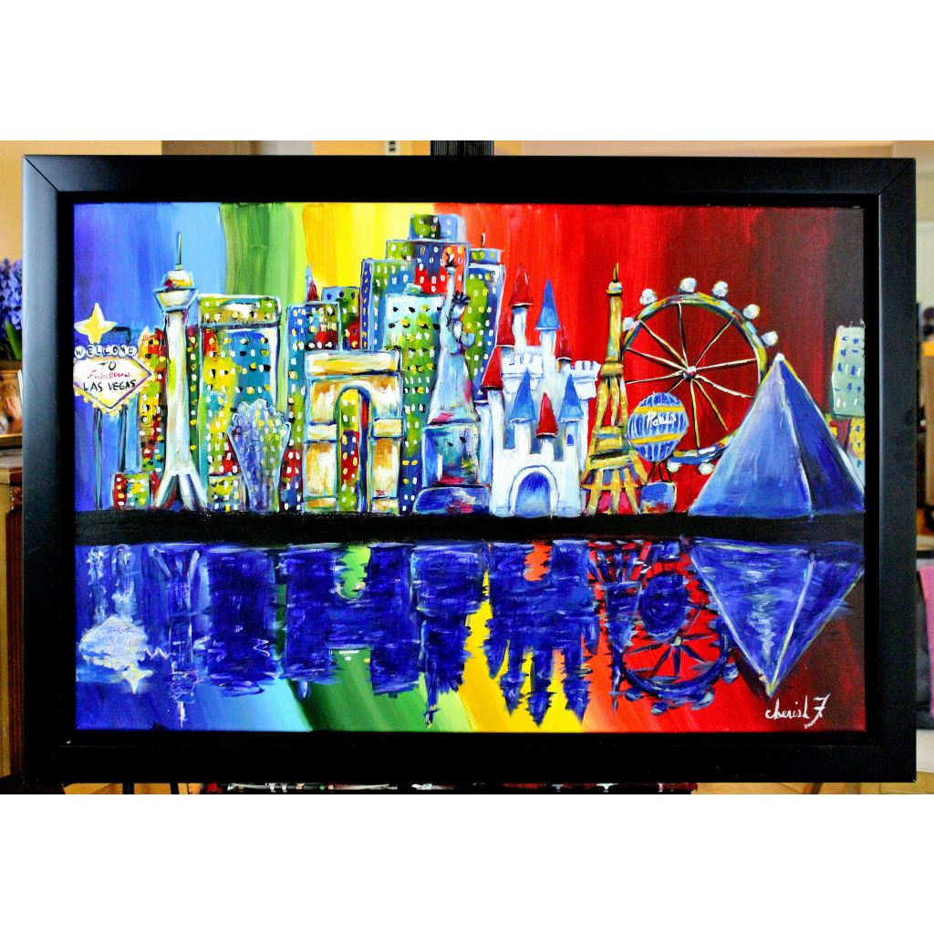 SOLD! Original Painting -Las Vegas - C.W. Art Studio