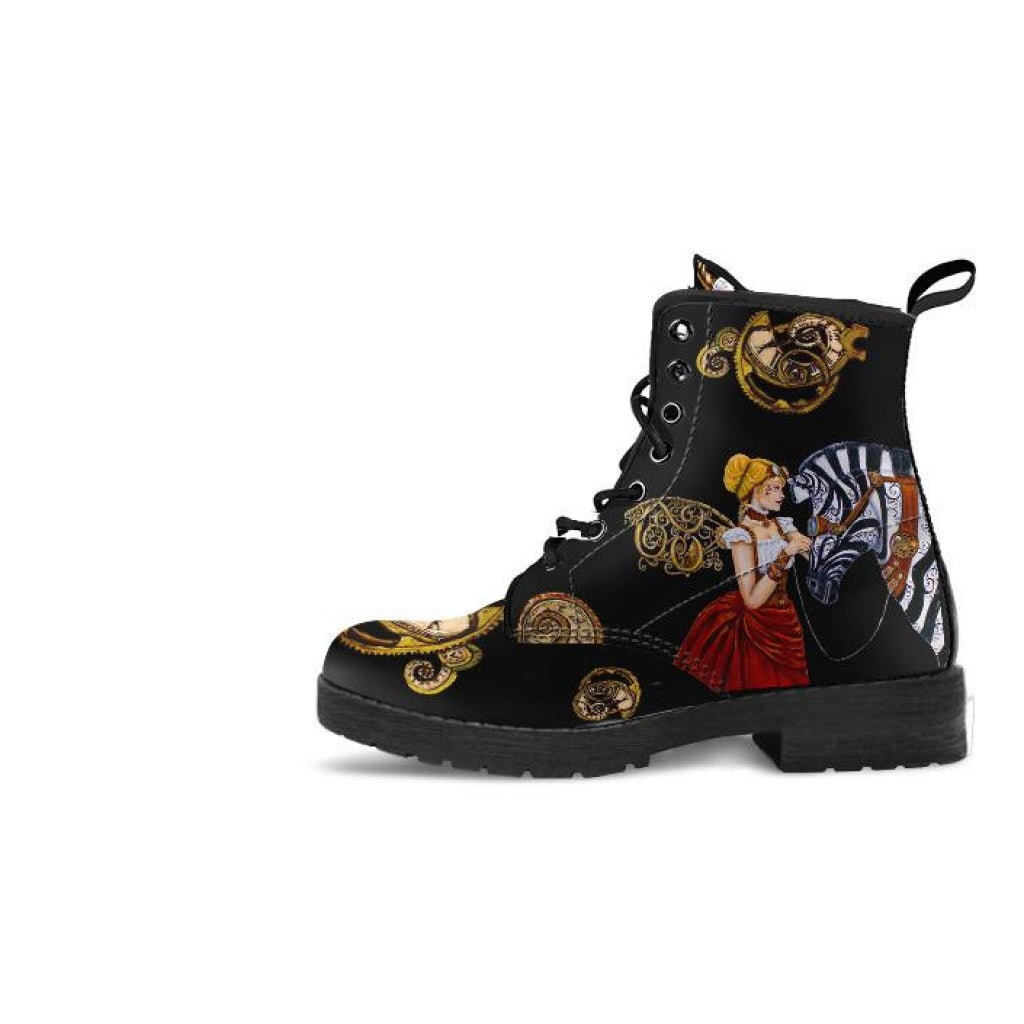 Steampunk Angel & Zebra Boots - C.W. Art Studio