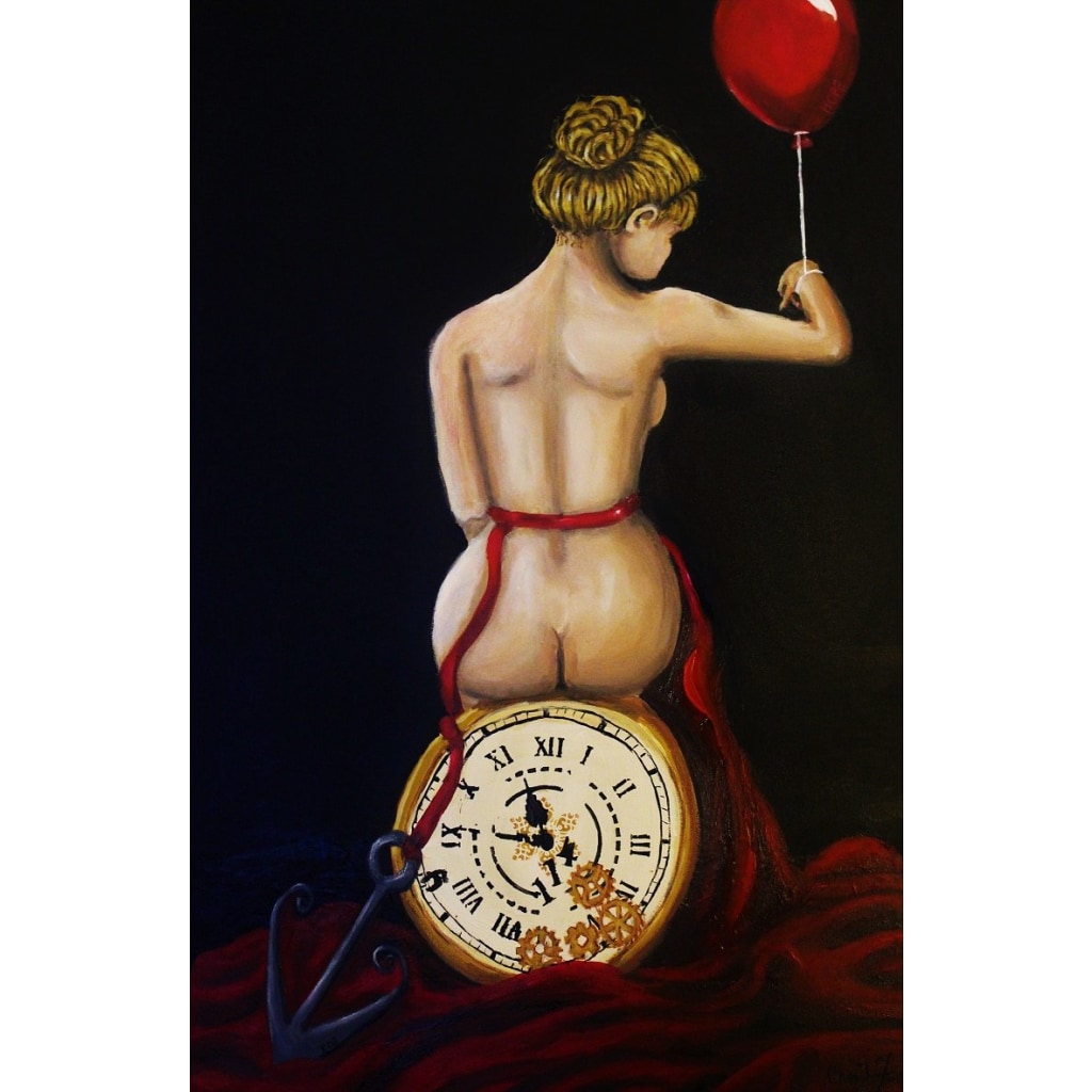 Time Thief Artist Embellished Giclée -Unique Piece - C.W. Art Studio