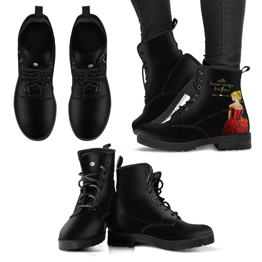 With Brave Wings She Flies Boots - C.W. Art Studio