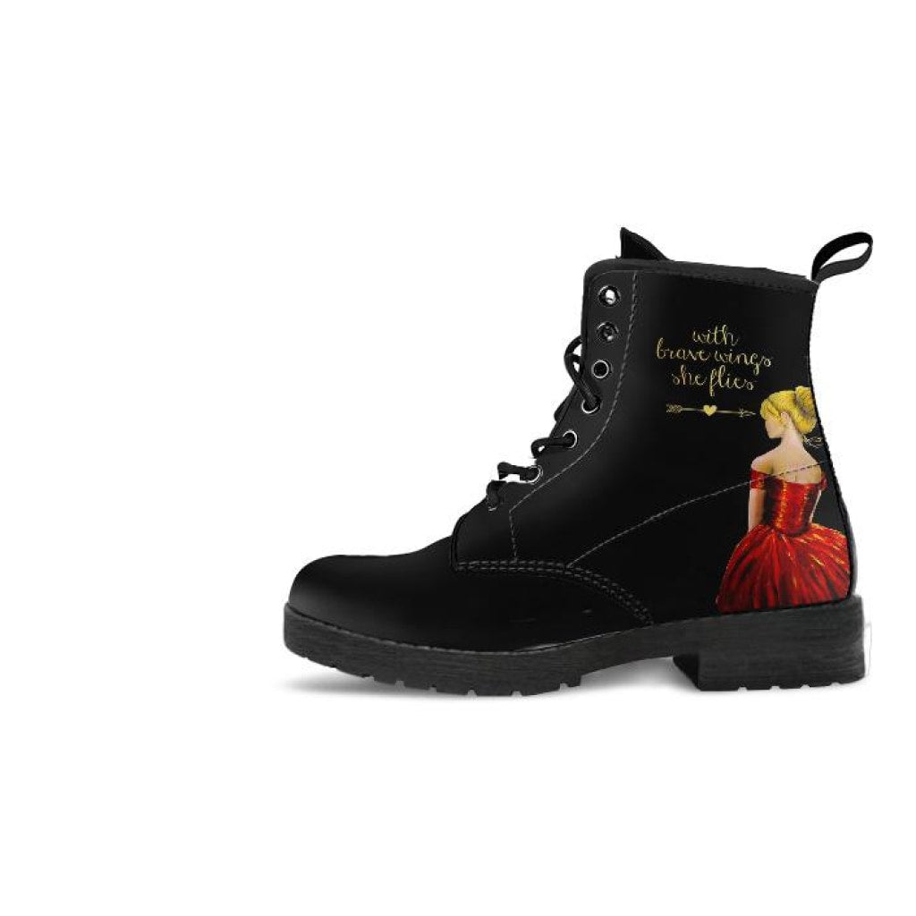 With Brave Wings She Flies Boots - C.W. Art Studio