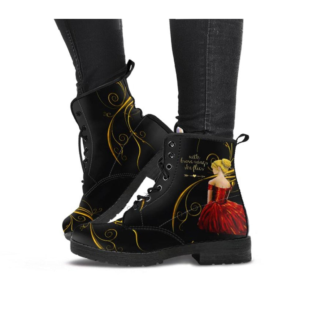 With Brave Wings She Flies II Boots - C.W. Art Studio