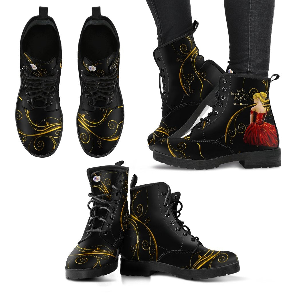 With Brave Wings She Flies II Boots - C.W. Art Studio