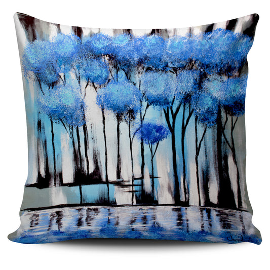 Blue Forest TThrow Pillow Cover 18x18in