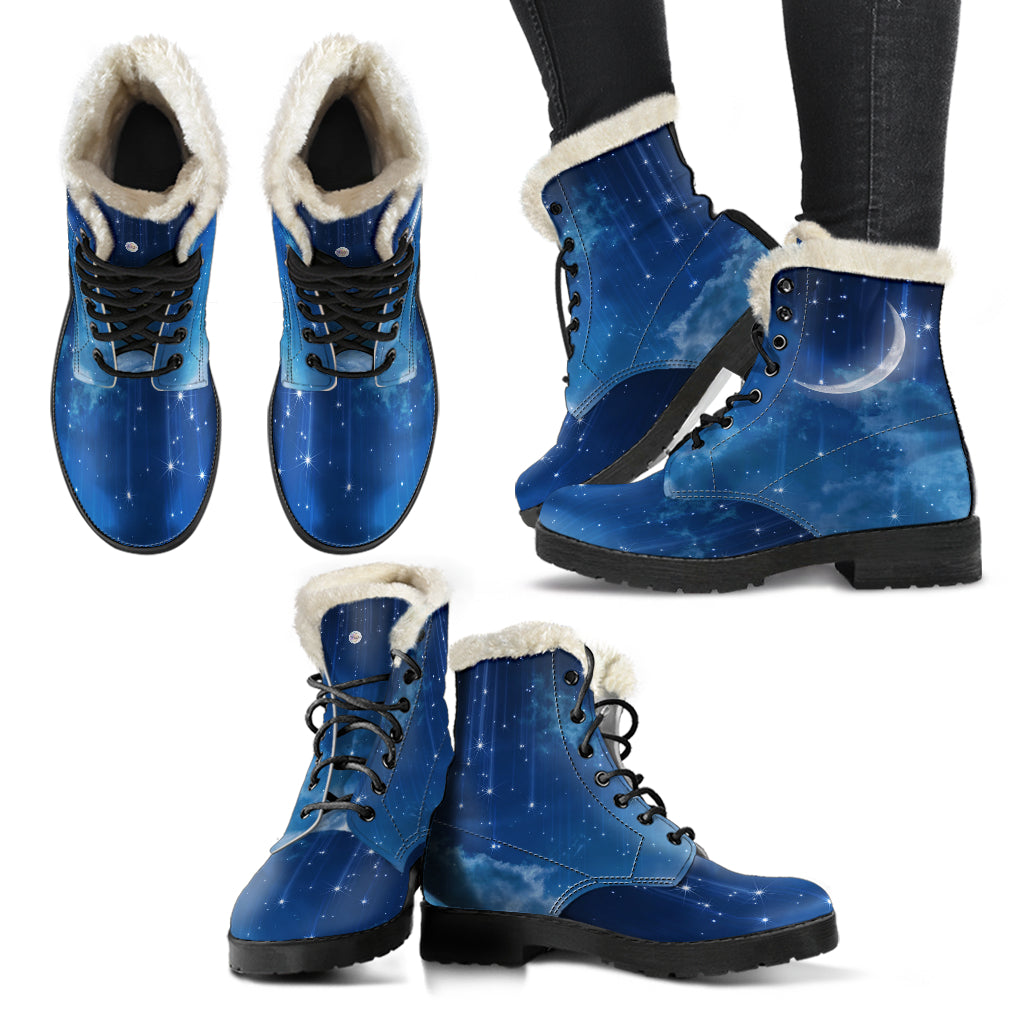 Shooting Stars Fur Lined Leather Boots by SophieStar