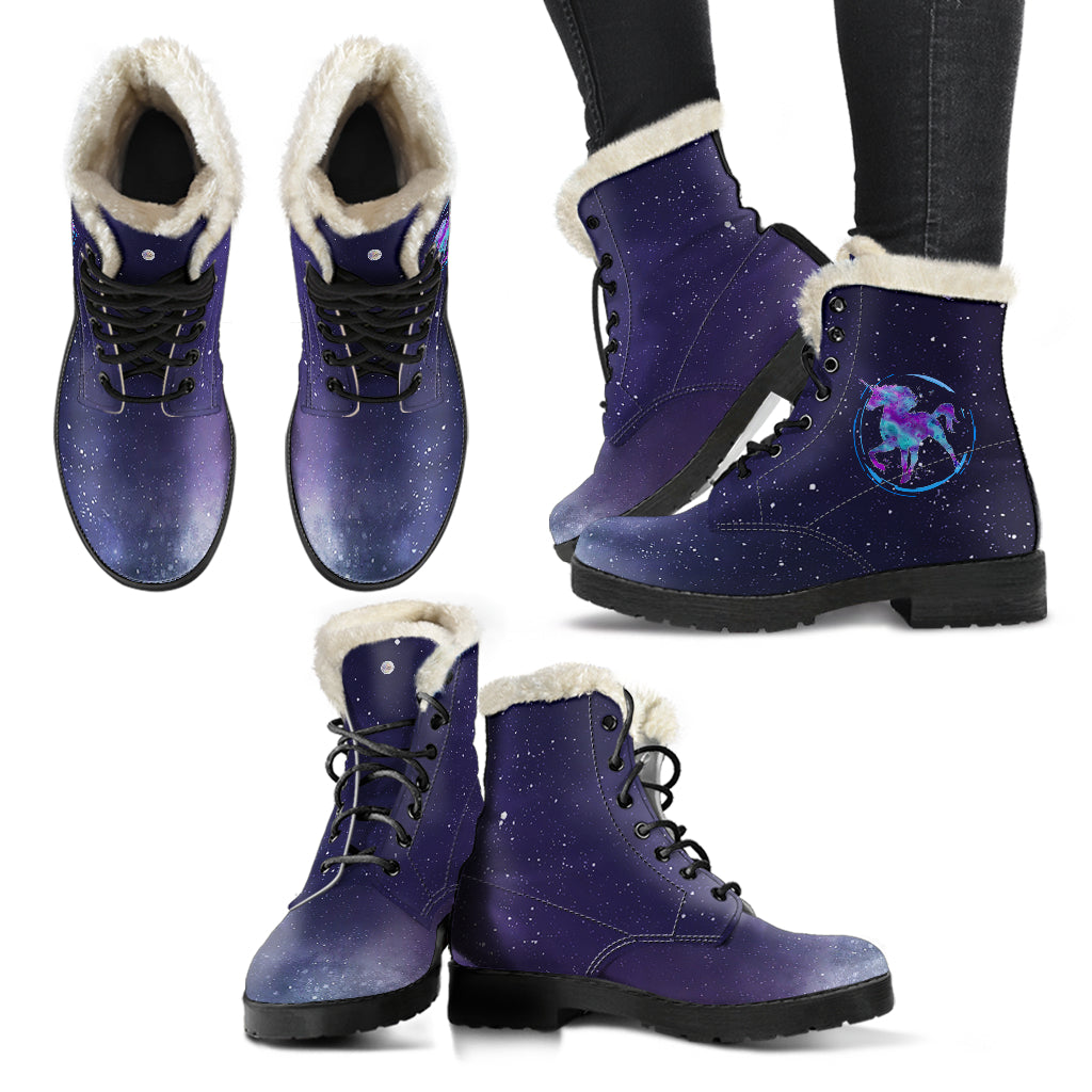 Starry Unicorn Fur Lined Boots by SophieStar