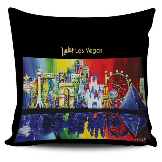 Lucky Las Vegas Throw Pillow Cover 18x18in