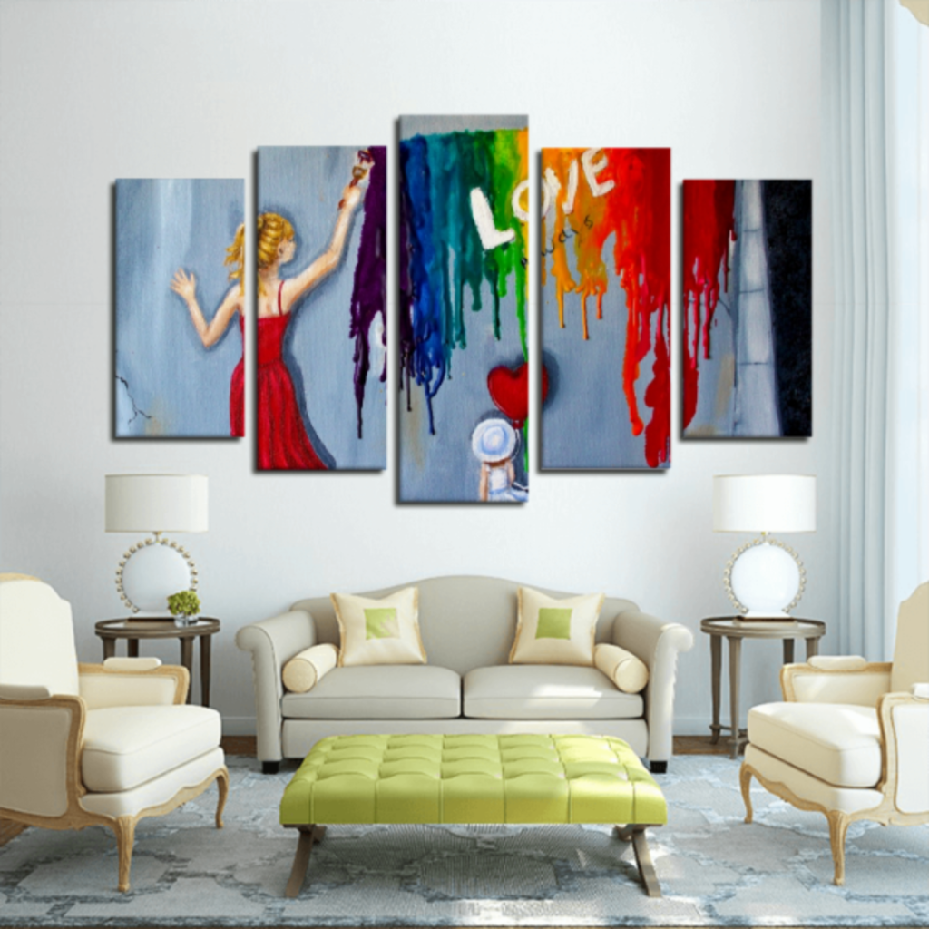 5 Panels Canvas Art Print - Teach Them Well A C.W. Art Studio Exclusive - C.W. Art Studio