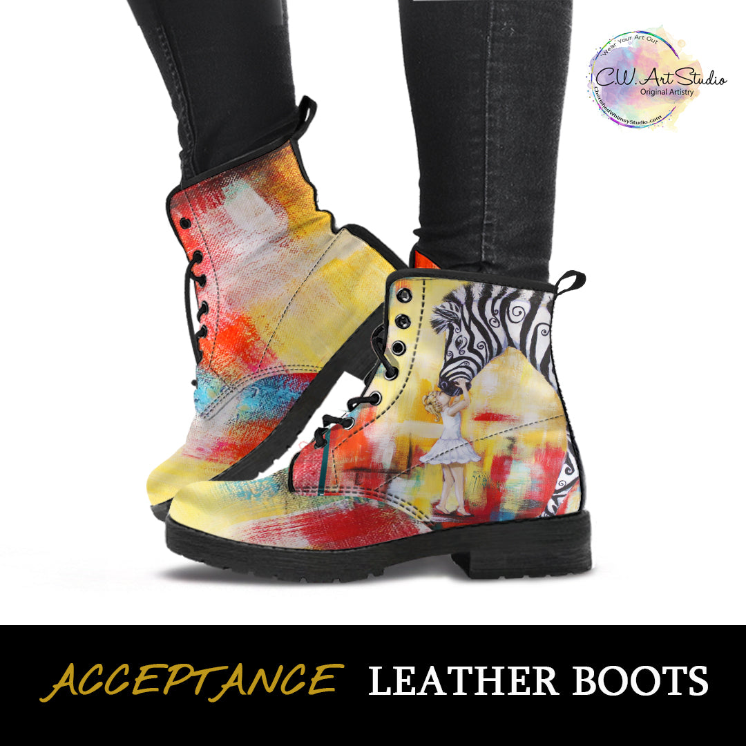 Acceptance Indie Art Leather Boots