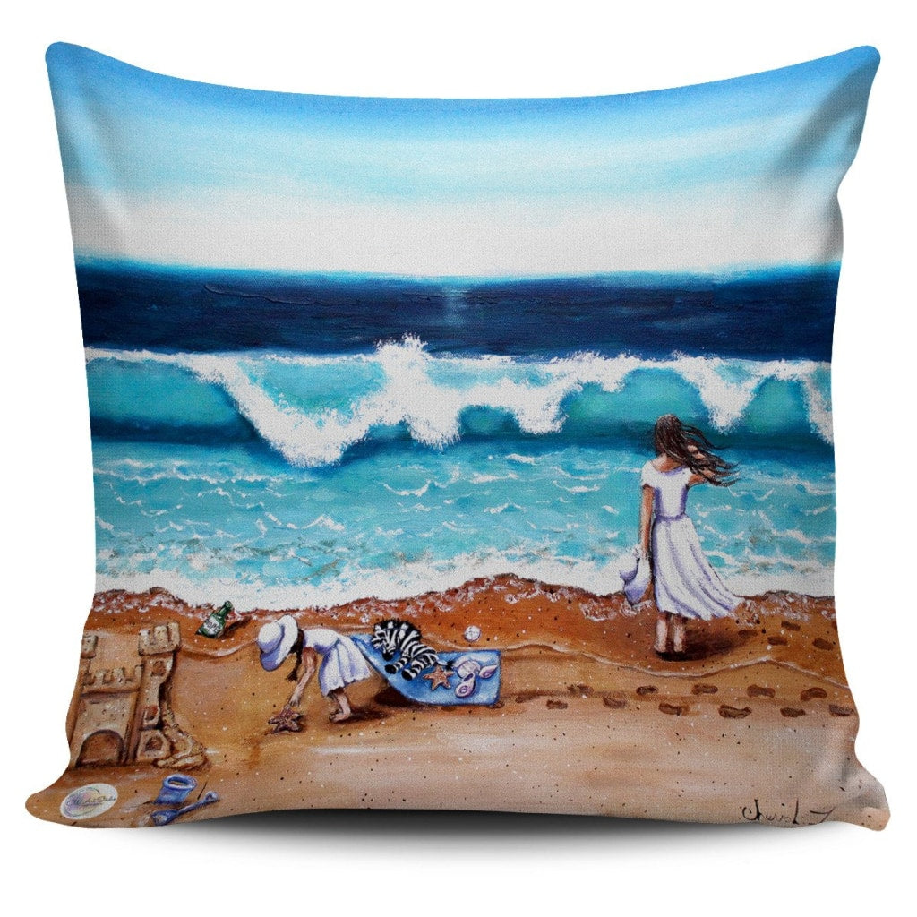 The Beach Throw Pillow Cover 18x18in