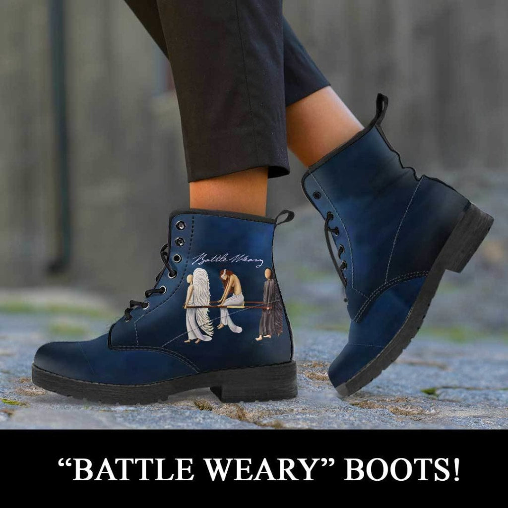 Battle Weary Angels Boots - C.W. Art Studio