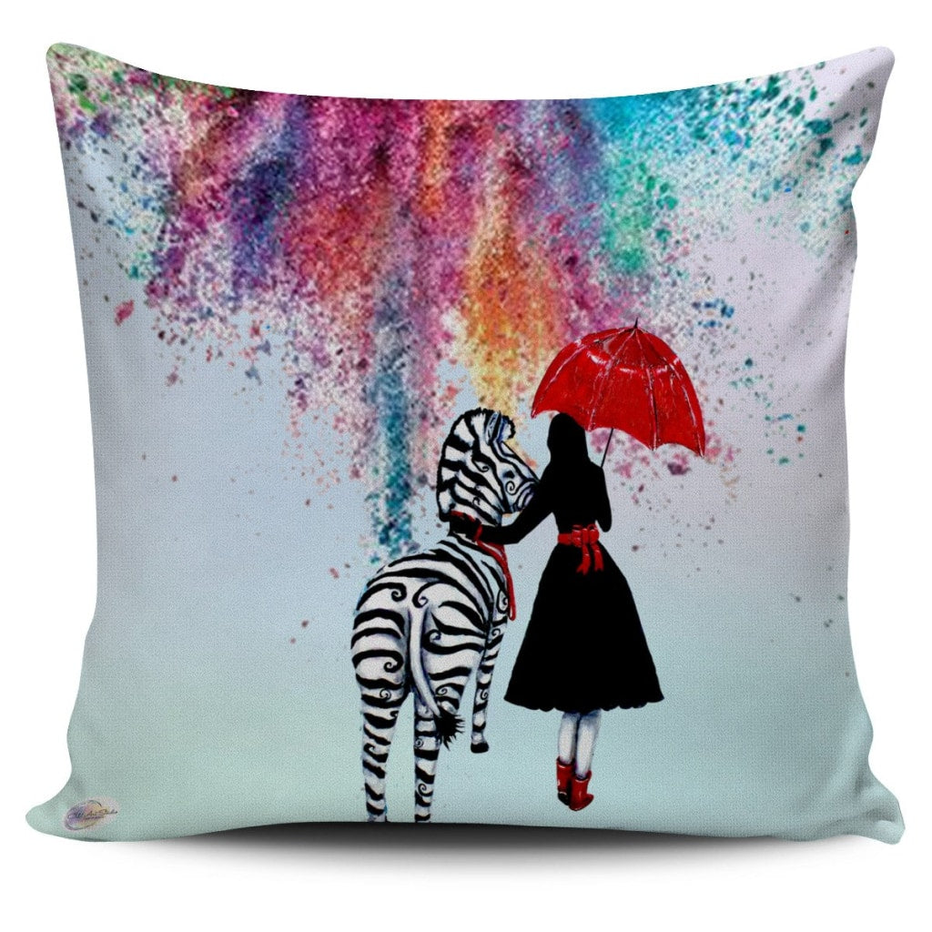 Colorfall Zebra Throw Pillow Cover 18x18in