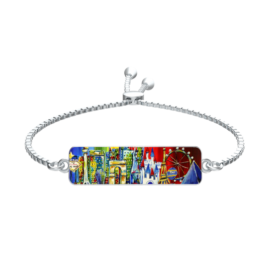 Las Vegas Cityscape Jaylon Slider Bracelet in Silver