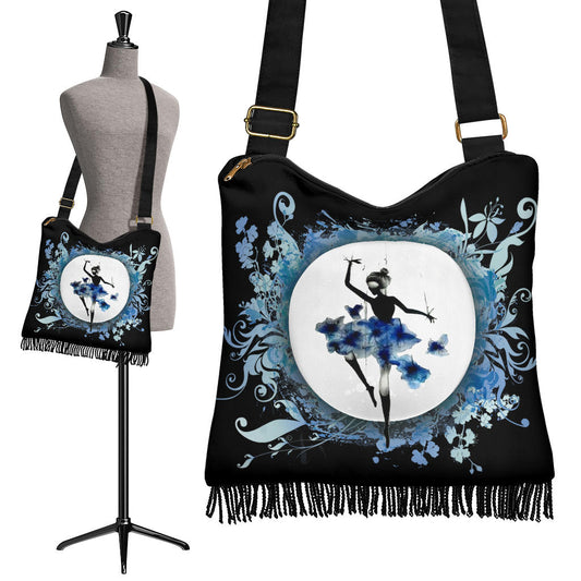 Blue Ballerina Boho Crossbody Bag Purse