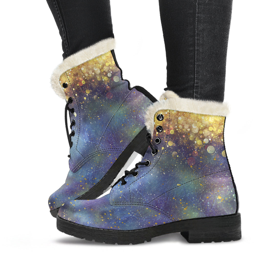 Gold Dust and Stars Fur Lined Boots by SophieStar
