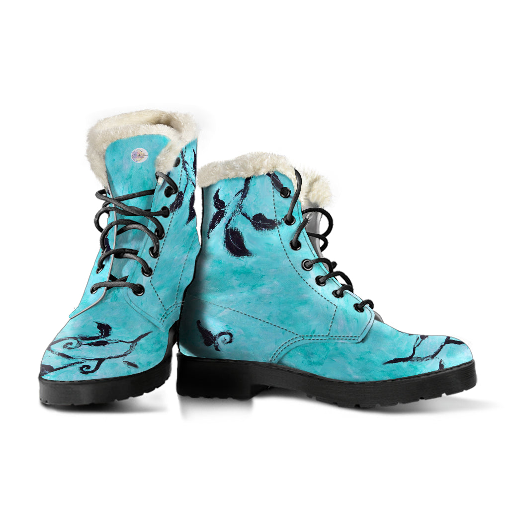 Follow Your Heart Fur Lined Whimsical Leather Boots