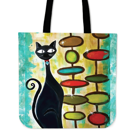 Hip Kitty Tote Bag - Tote Bags C.w. Art Studio