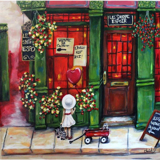 Hope Shoppe Artist Embellished Giclée- Each Piece Unique - Artist Embellished Print C.w. Art Studio