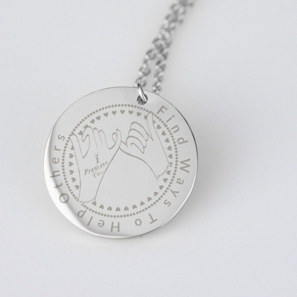 I Promise To... Find Ways To Help Others Sophies Promise Pendent Necklace - C.W. Art Studio