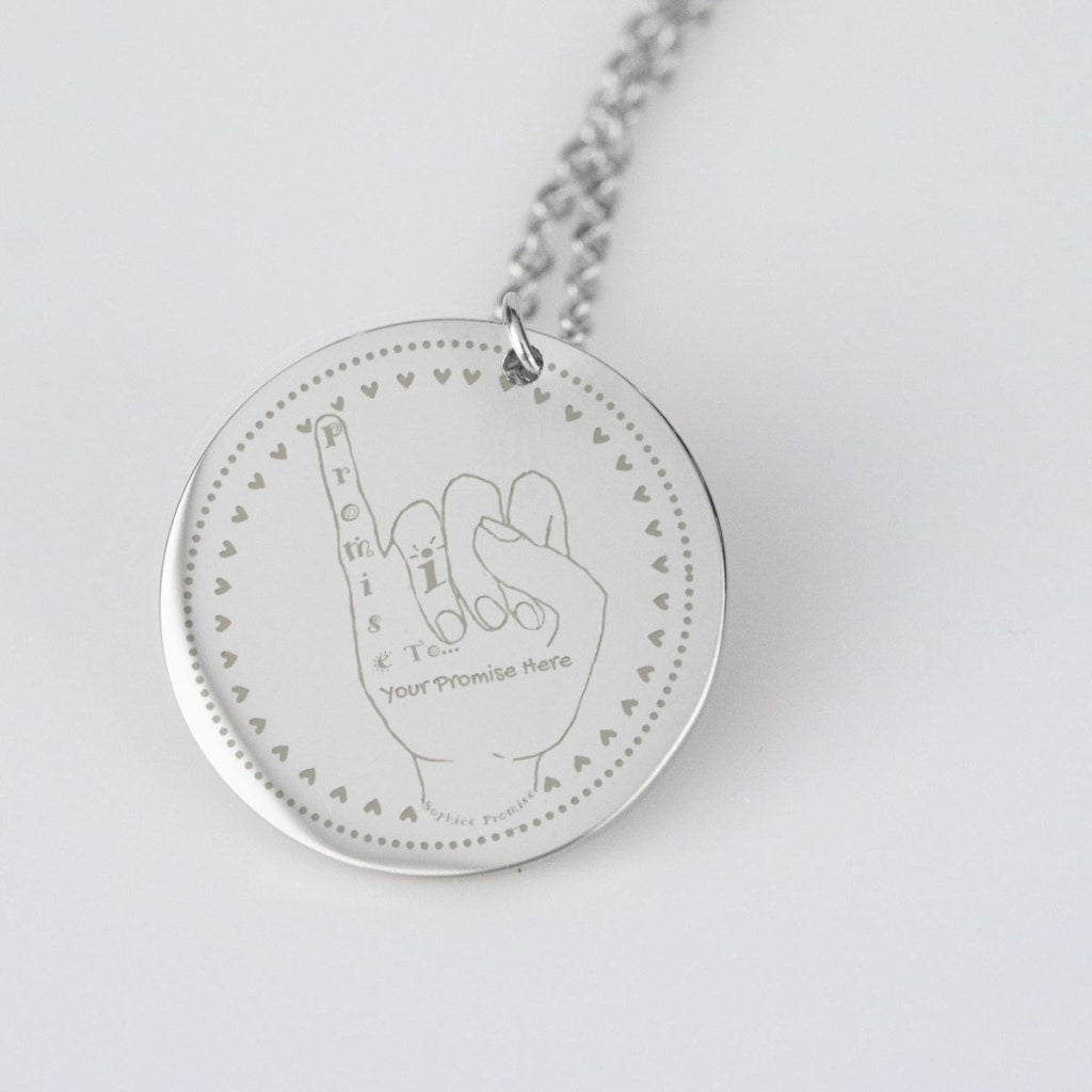 I Promise To... Pendant Charm #2 Necklace Customize - Stainless Steel - Pendant C.w. Art Studio