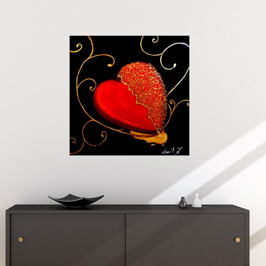 Kintsugi Heart Fabric Wall Poster - C.W. Art Studio