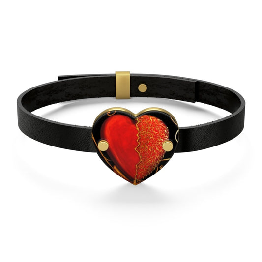 Kintsugi Heart Leather Bracelet - C.W. Art Studio