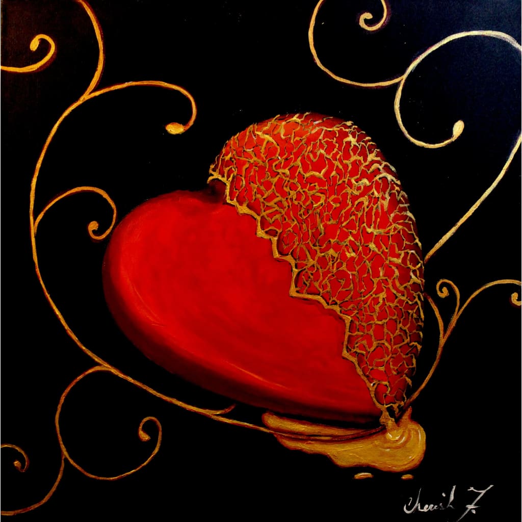 Kintsugi Heart -Original Painting - C.W. Art Studio