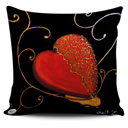 Kintsugi Heart Throw Pillow Cover 18x18in