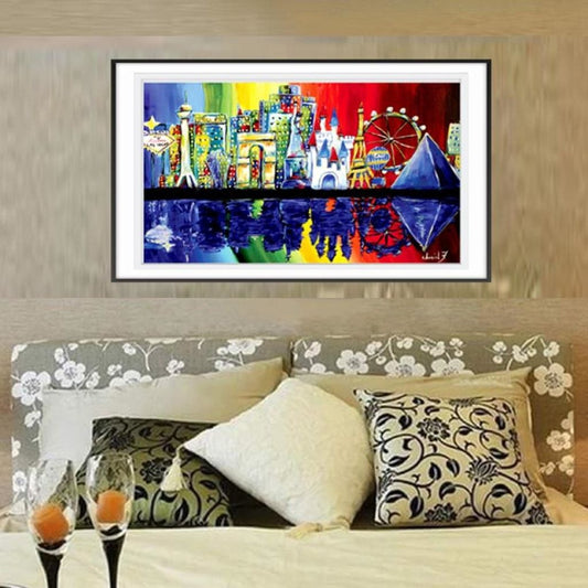 Las Vegas Cityscape Fabric Wall Poster - C.W. Art Studio