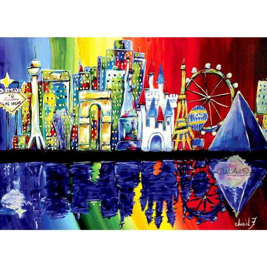 Las Vegas CityScape Giclée Print - Artist Signed Matted