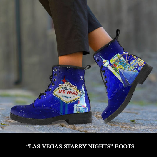 Las Vegas Starry Night Boots - C.W. Art Studio