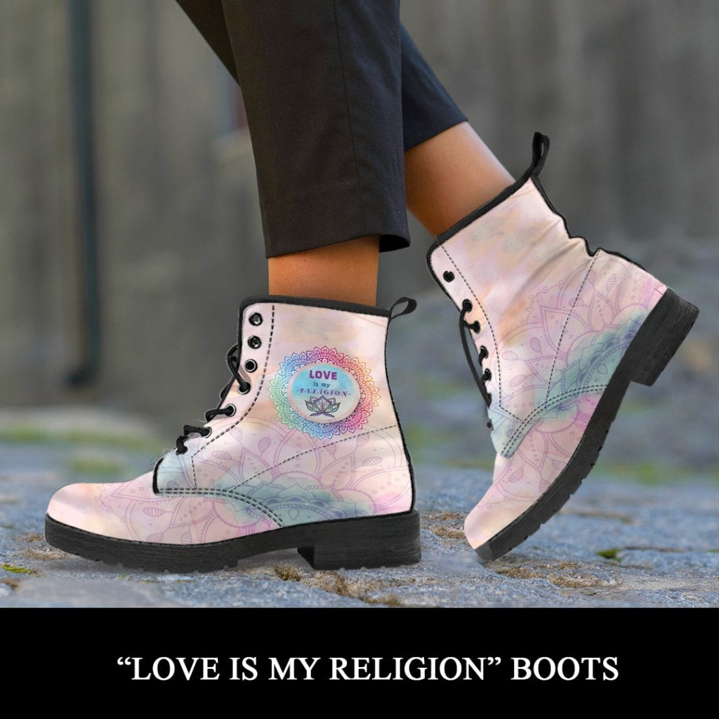 Love Is My Religion Boots - C.W. Art Studio
