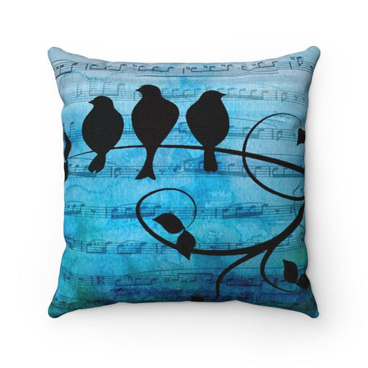 Music Birds Throw Pillow