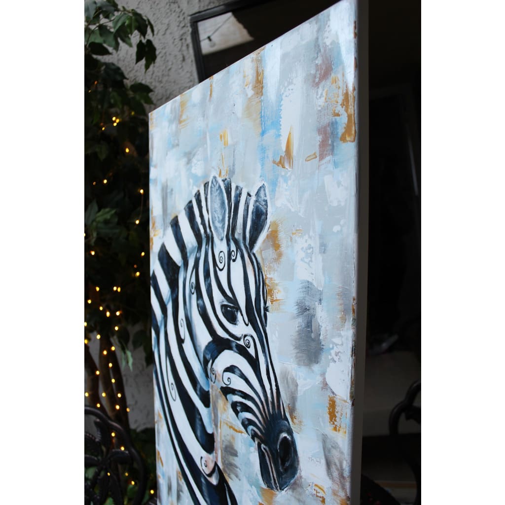 Original Painting - Silver CheckMate Zebra - C.W. Art Studio