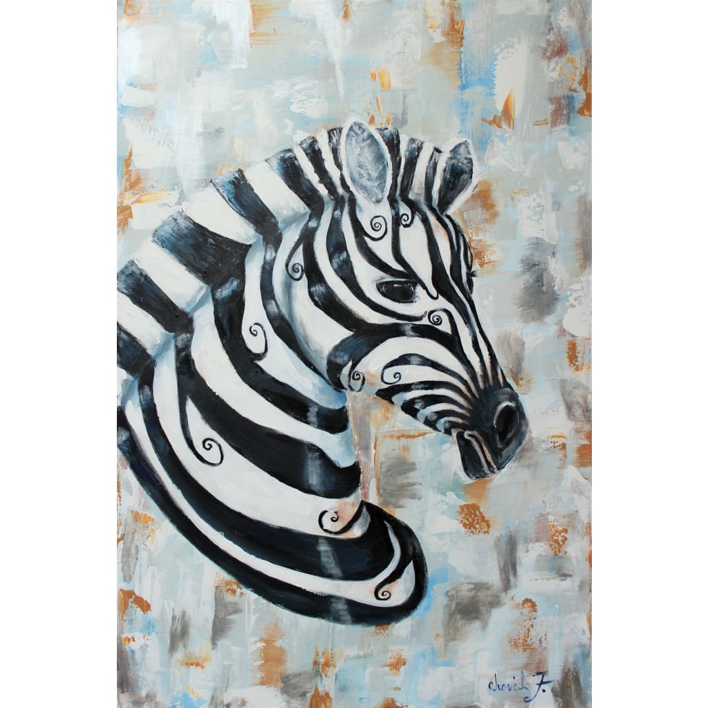 Original Painting - Silver CheckMate Zebra - C.W. Art Studio