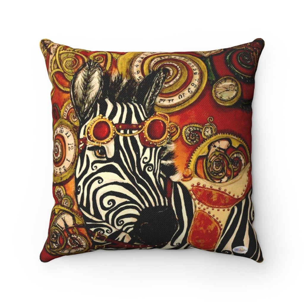 Steampunk Zebra Throw Pillow
