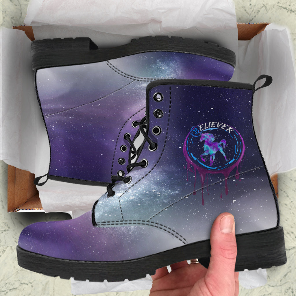 Unicorn Believer Leather Boots by SophieStar